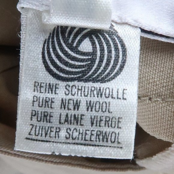 MONDI TAN VINTAGE PURE NEW WOOL PLEATED OFFICE TROUSERS WOMENS EUROPE SIZE 34 - Picture 9 of 10